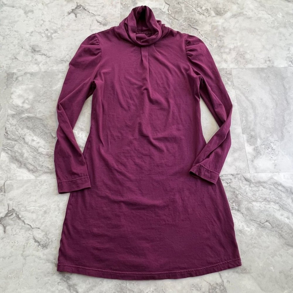 Pure &‎ Simple Purple Jersey Knit Stretch Turtleneck Tunic Top Dress Medium M